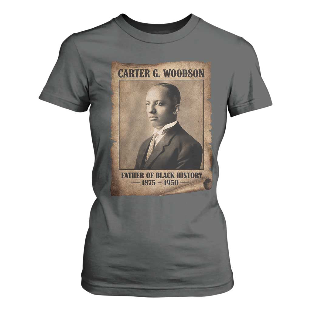 Carter G Woodson T Shirt For Women Father Of Black History Month Old Paper Graphic