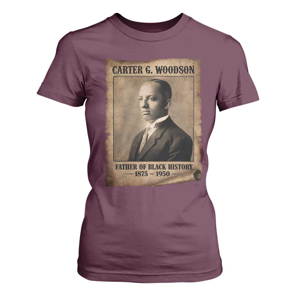 Carter G Woodson T Shirt For Women Father Of Black History Month Old Paper Graphic