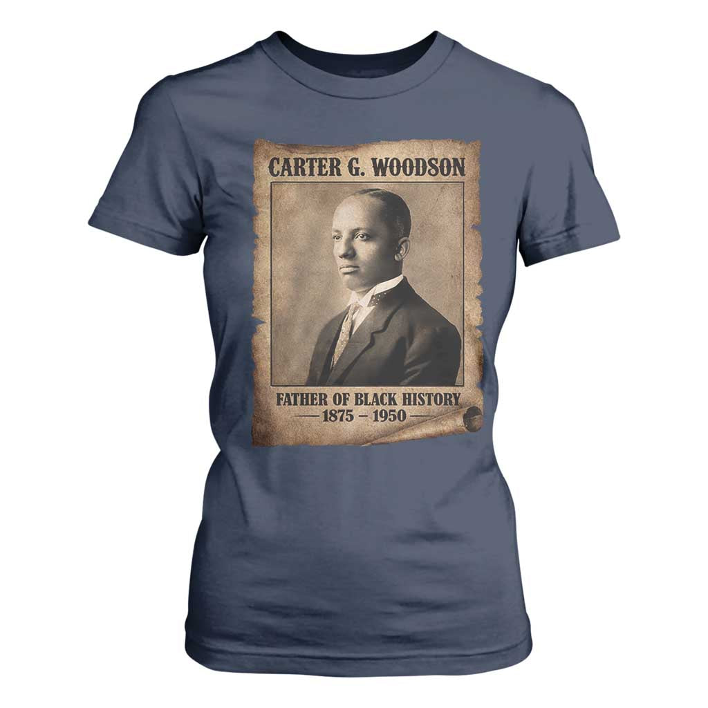 Carter G Woodson T Shirt For Women Father Of Black History Month Old Paper Graphic