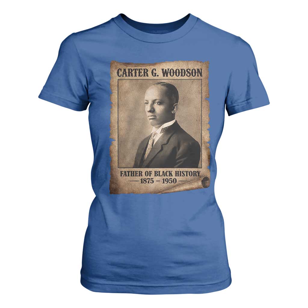 Carter G Woodson T Shirt For Women Father Of Black History Month Old Paper Graphic