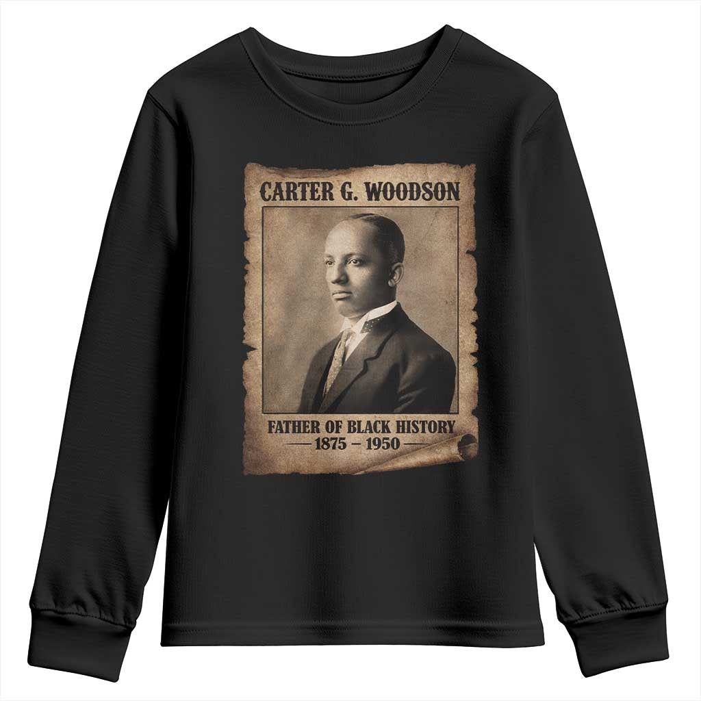 Carter G Woodson Youth Sweatshirt Father Of Black History Month Old Paper Graphic