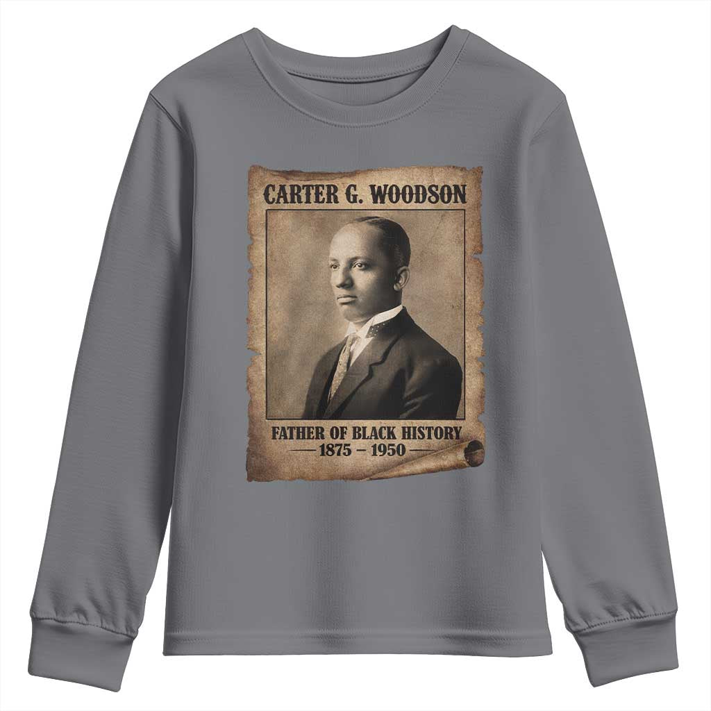 Carter G Woodson Youth Sweatshirt Father Of Black History Month Old Paper Graphic