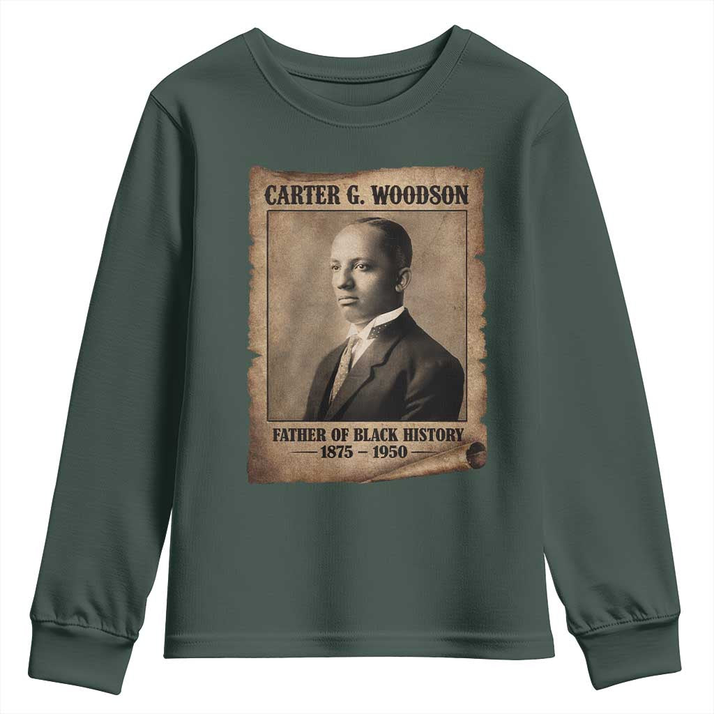 Carter G Woodson Youth Sweatshirt Father Of Black History Month Old Paper Graphic