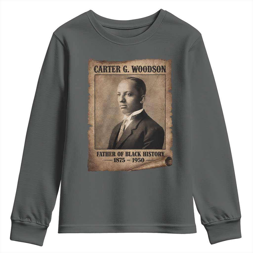 Carter G Woodson Youth Sweatshirt Father Of Black History Month Old Paper Graphic