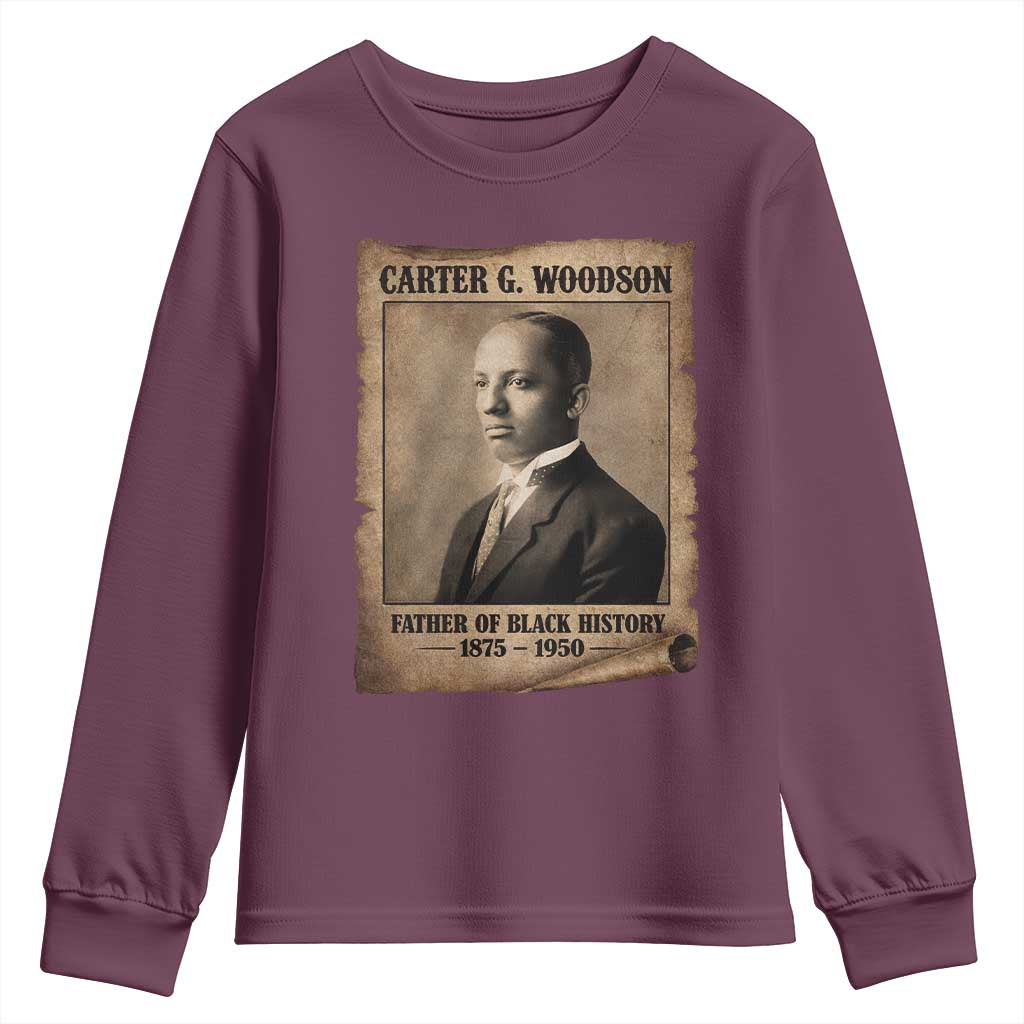 Carter G Woodson Youth Sweatshirt Father Of Black History Month Old Paper Graphic