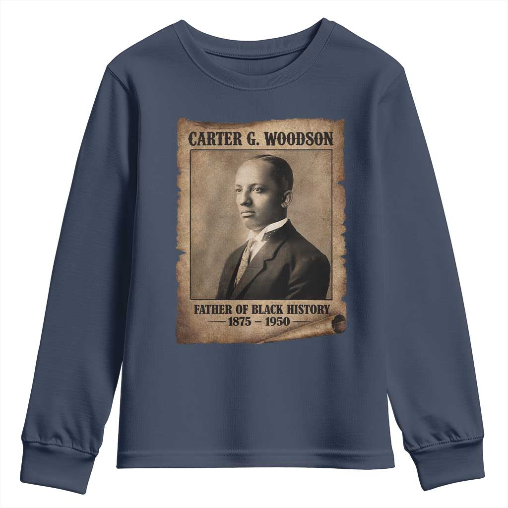 Carter G Woodson Youth Sweatshirt Father Of Black History Month Old Paper Graphic