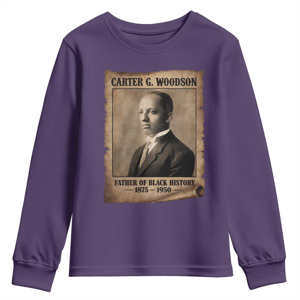 Carter G Woodson Youth Sweatshirt Father Of Black History Month Old Paper Graphic
