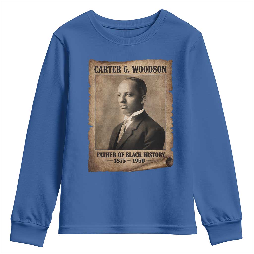 Carter G Woodson Youth Sweatshirt Father Of Black History Month Old Paper Graphic