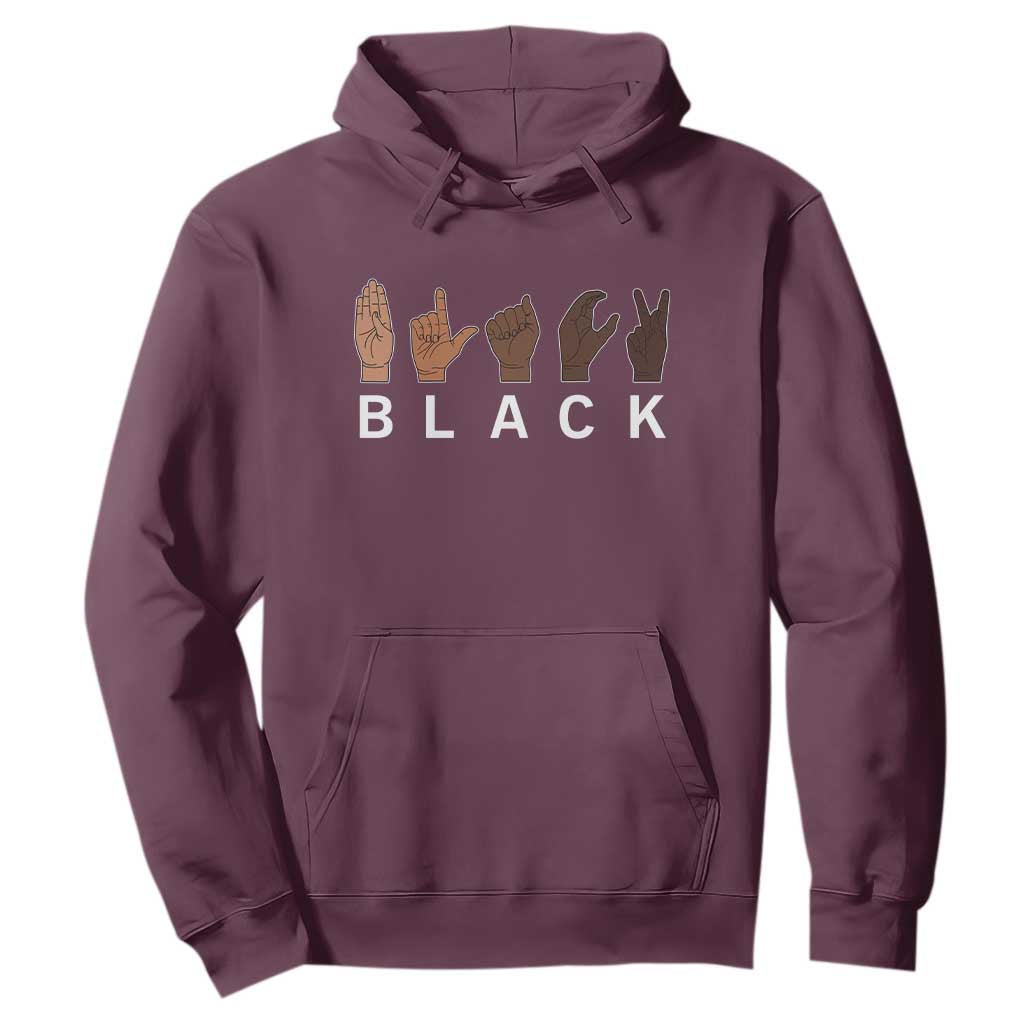 Black Asl Sign Language Hands Signs African American Month Hoodie