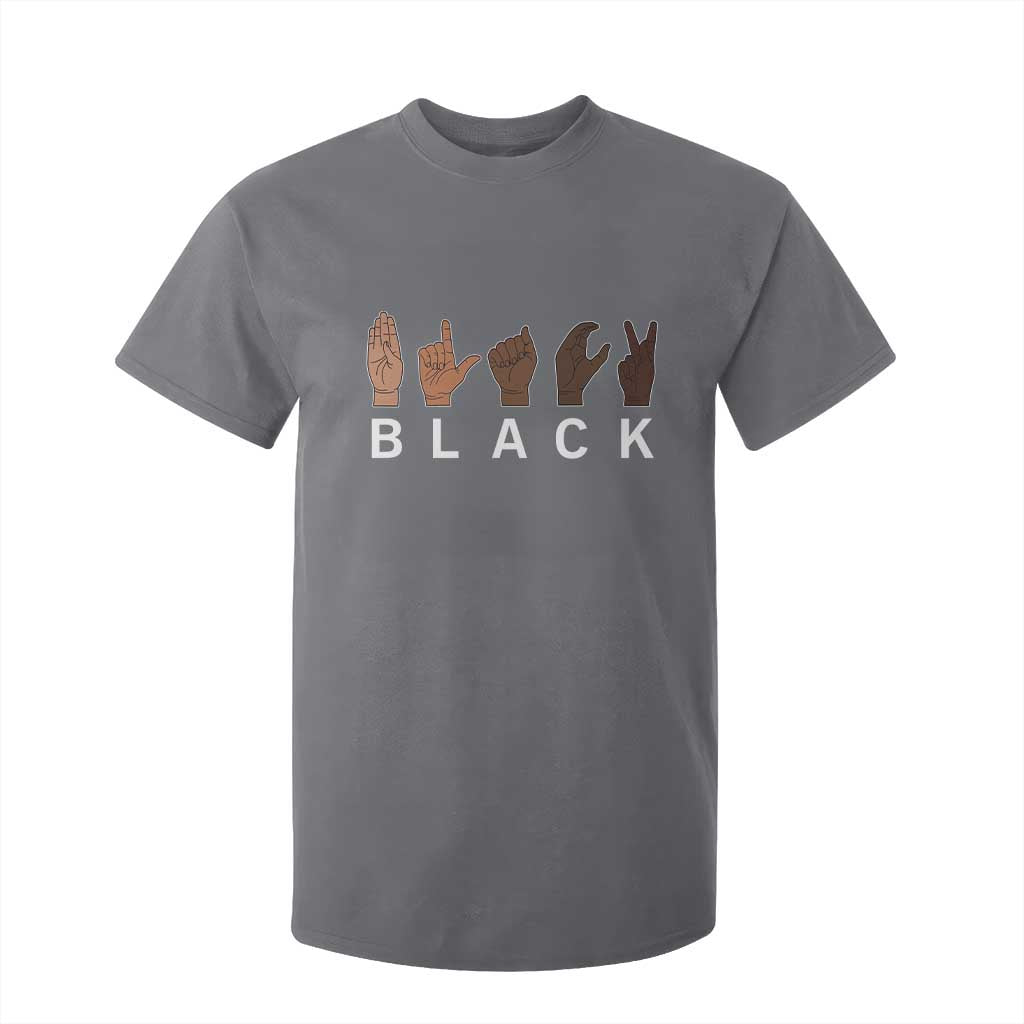 Black Asl Sign Language Hands Signs African American Month T Shirt For Kid