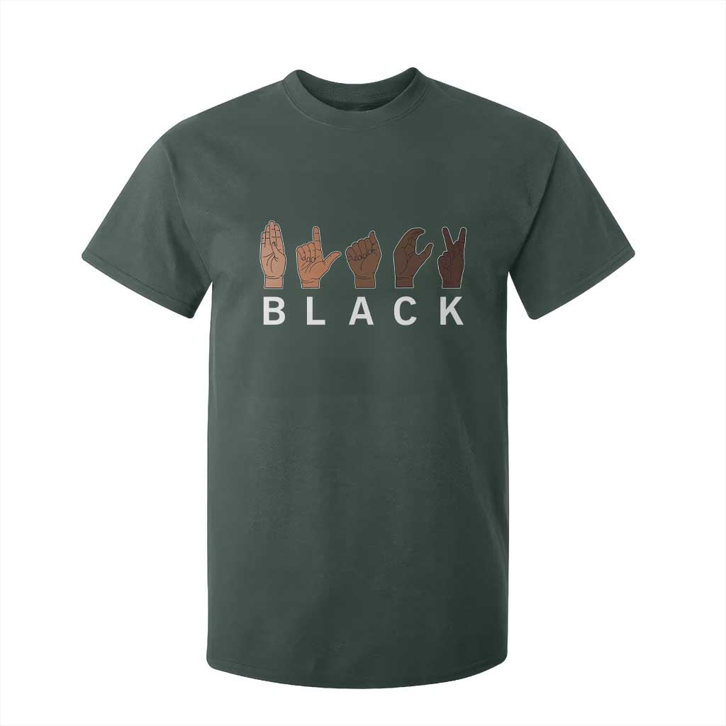 Black Asl Sign Language Hands Signs African American Month T Shirt For Kid