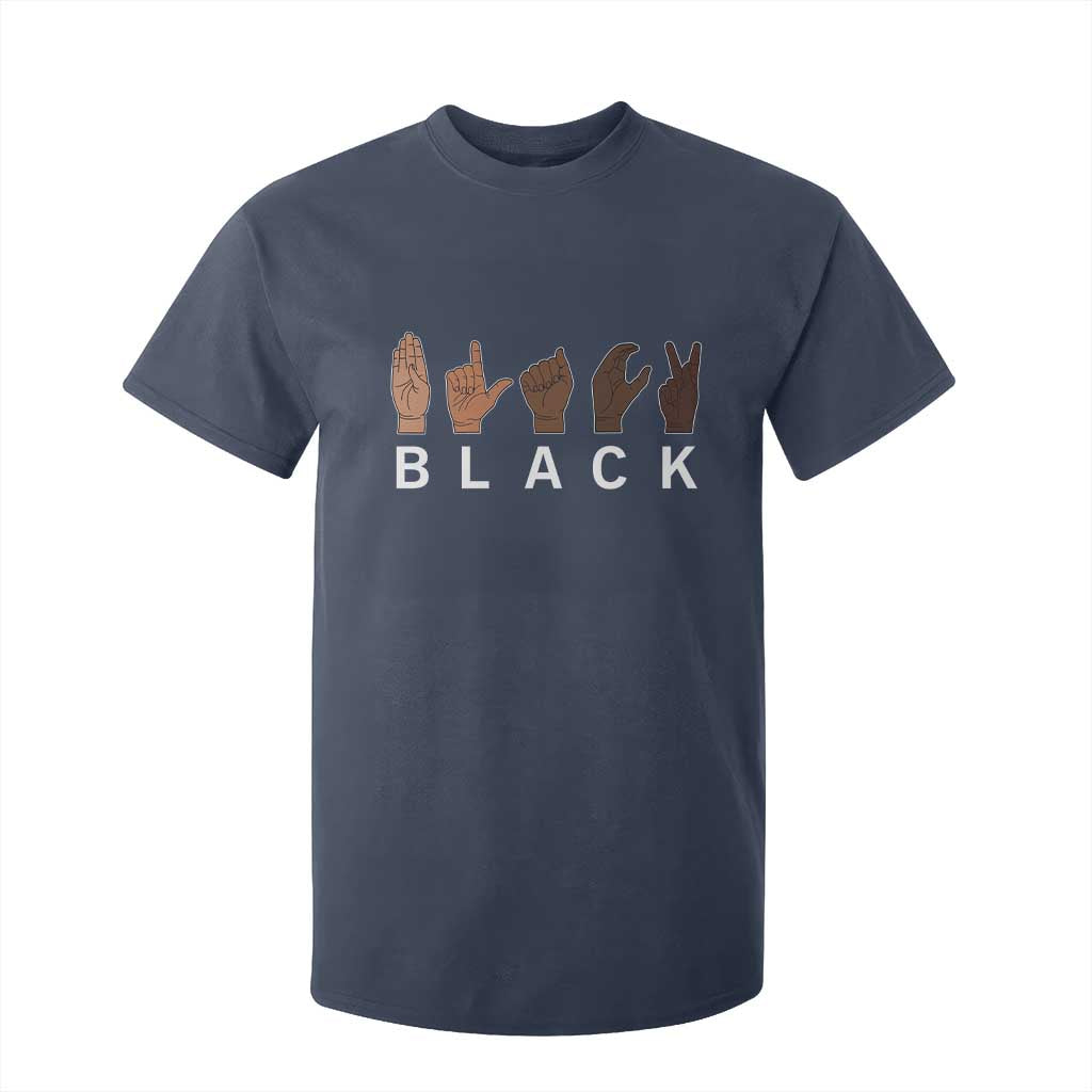 Black Asl Sign Language Hands Signs African American Month T Shirt For Kid