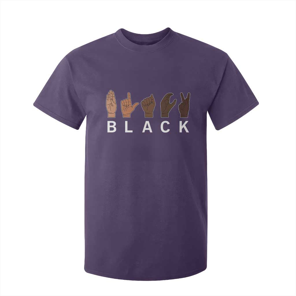 Black Asl Sign Language Hands Signs African American Month T Shirt For Kid