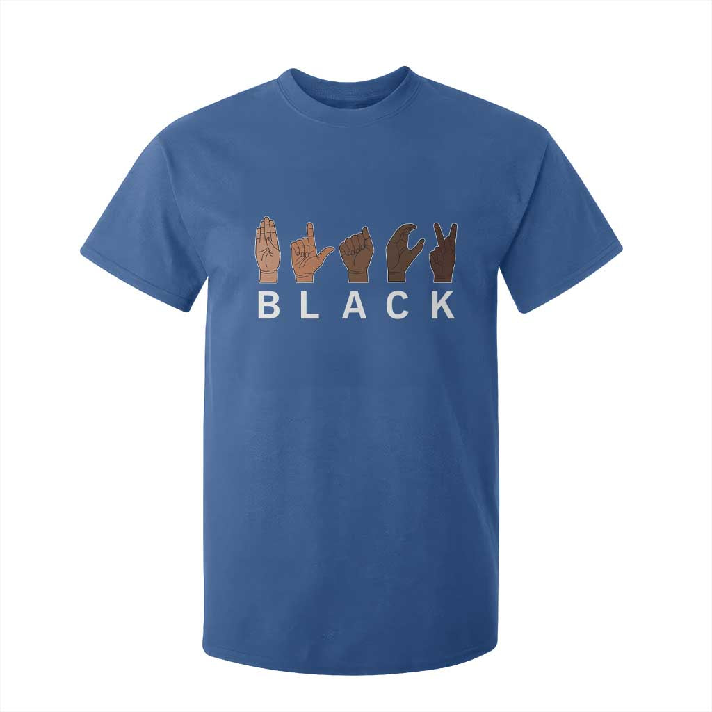 Black Asl Sign Language Hands Signs African American Month T Shirt For Kid