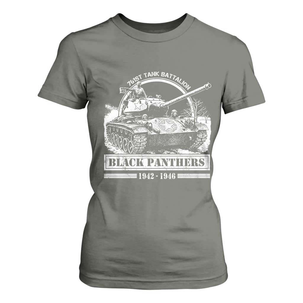 Black Panthers 761st Tank Battalion T Shirt For Women WW2 Heroes Black History Month