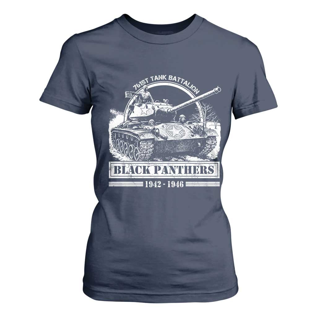 Black Panthers 761st Tank Battalion T Shirt For Women WW2 Heroes Black History Month