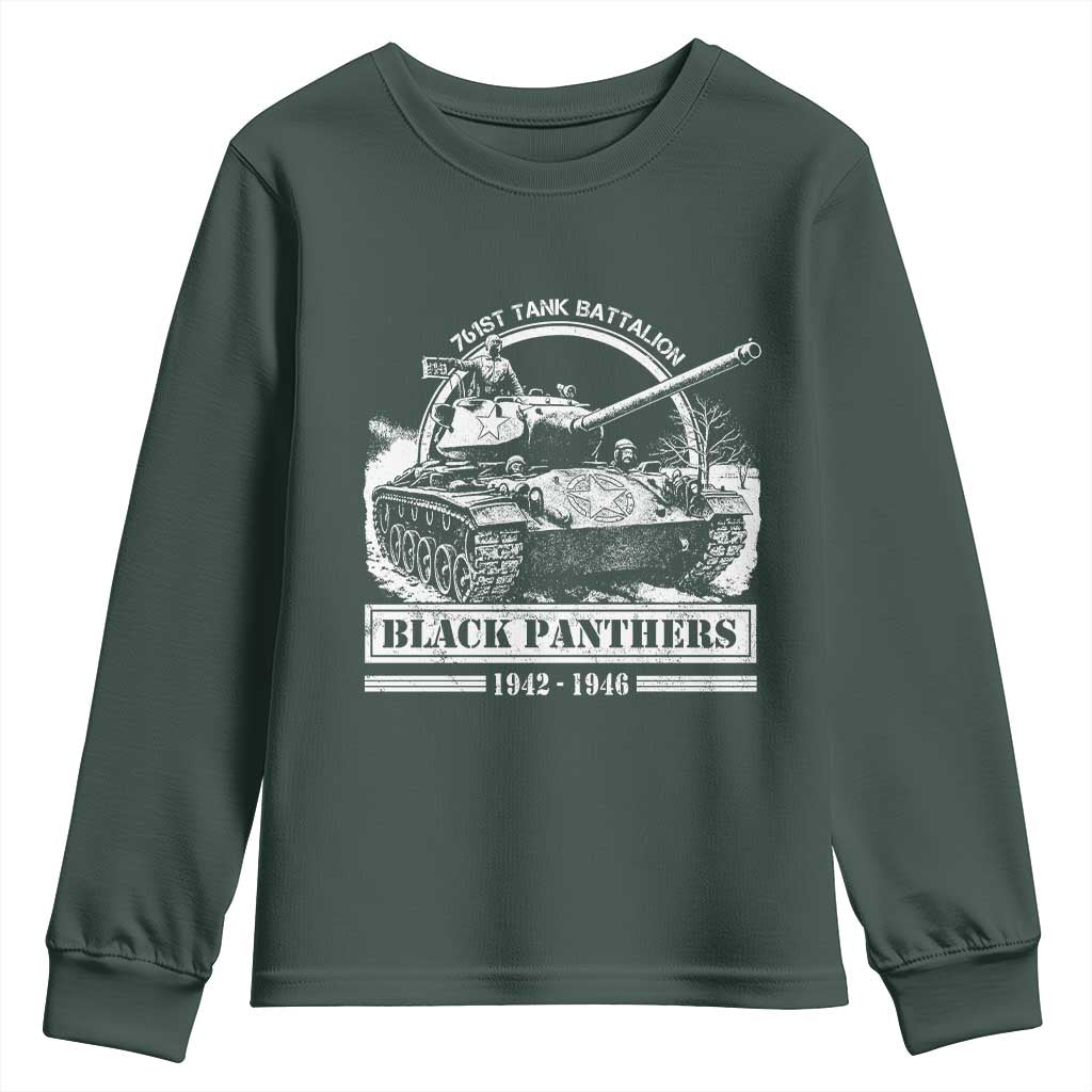 Black Panthers 761st Tank Battalion Youth Sweatshirt WW2 Heroes Black History Month