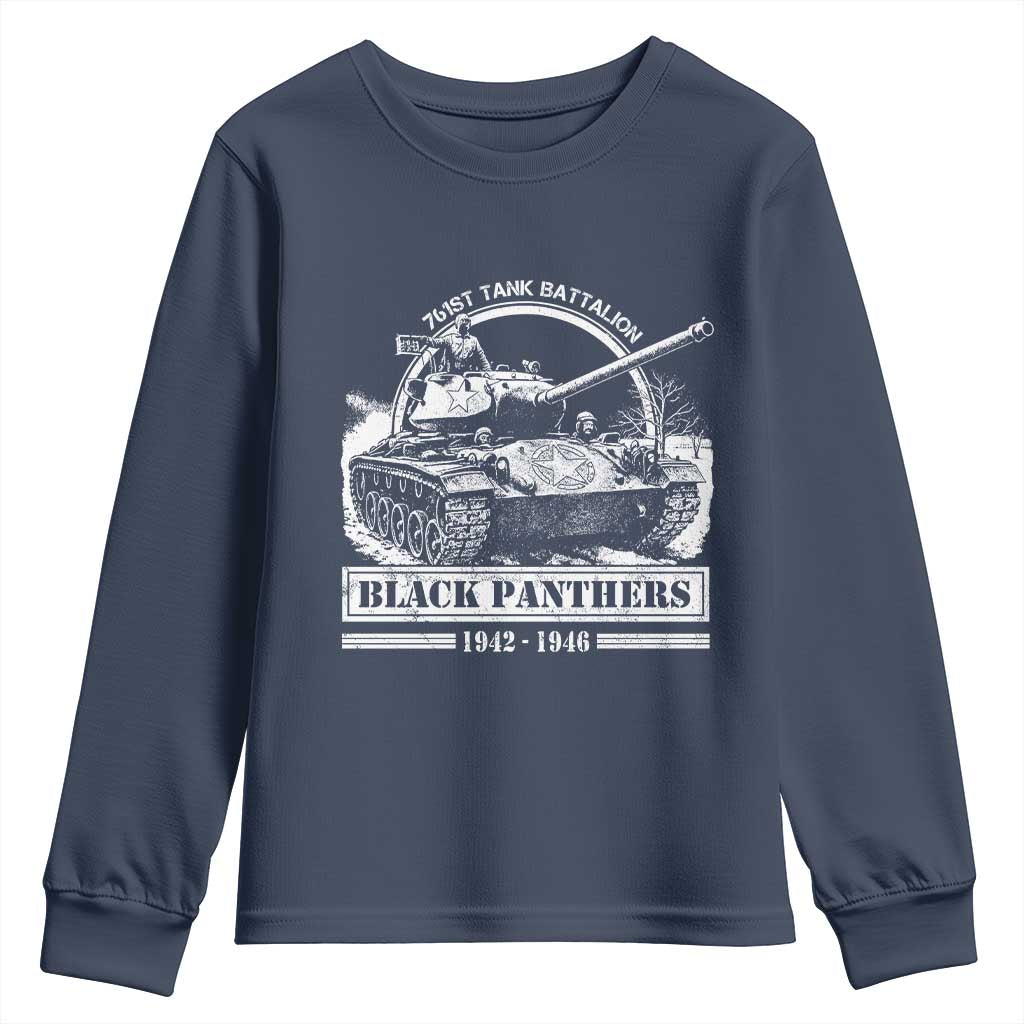 Black Panthers 761st Tank Battalion Youth Sweatshirt WW2 Heroes Black History Month