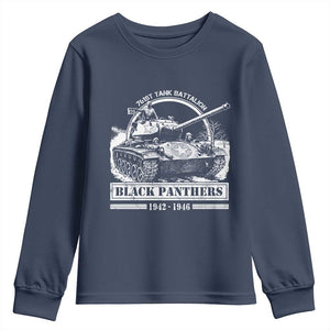 Black Panthers 761st Tank Battalion Youth Sweatshirt WW2 Heroes Black History Month