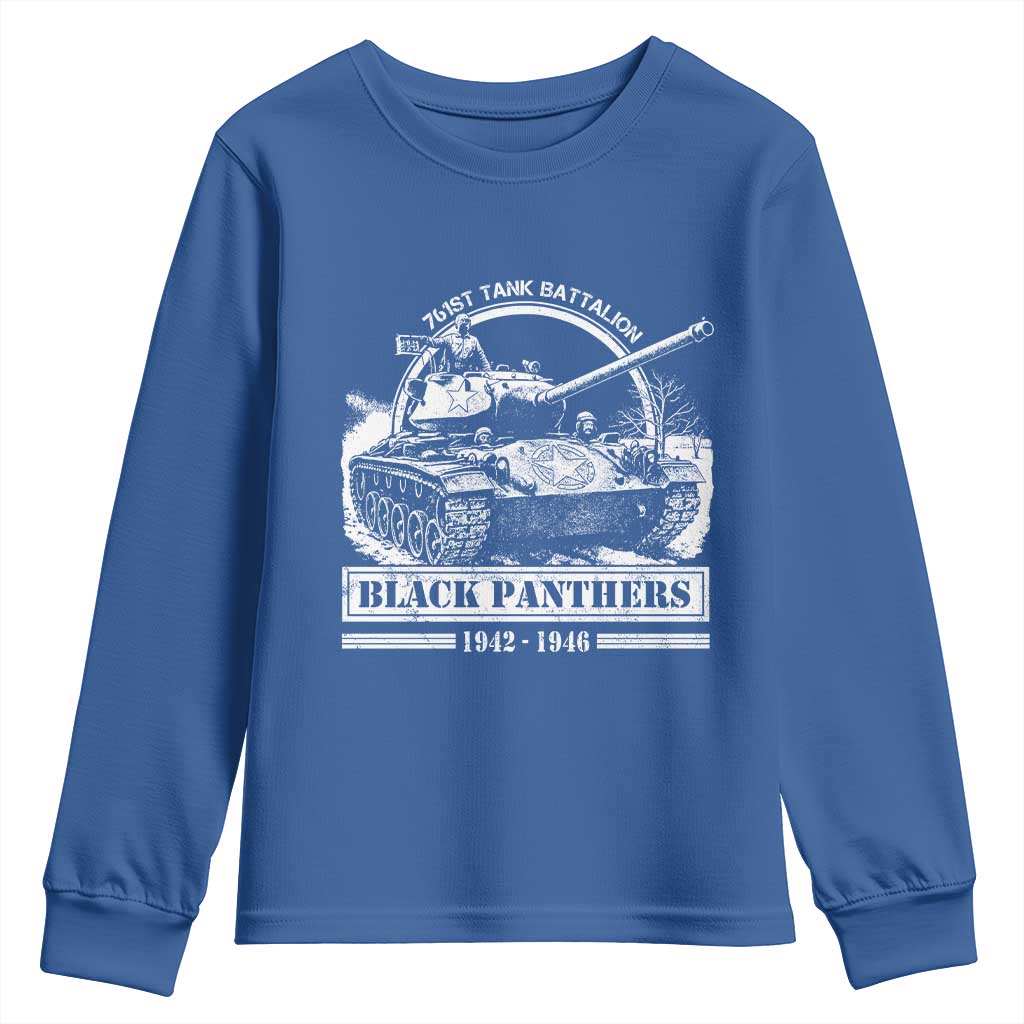 Black Panthers 761st Tank Battalion Youth Sweatshirt WW2 Heroes Black History Month