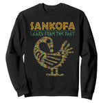 Sankofa Learn From The Past Sweatshirt African Bird Black History Akan Pattern
