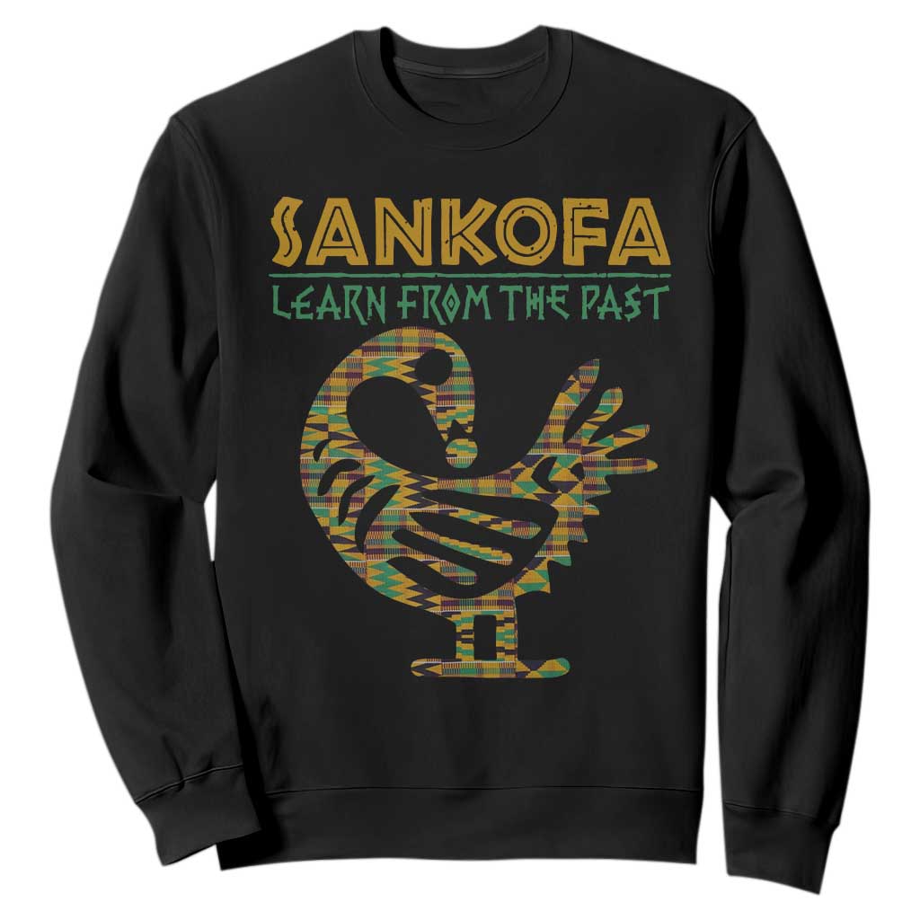 Sankofa Learn From The Past Sweatshirt African Bird Black History Akan Pattern
