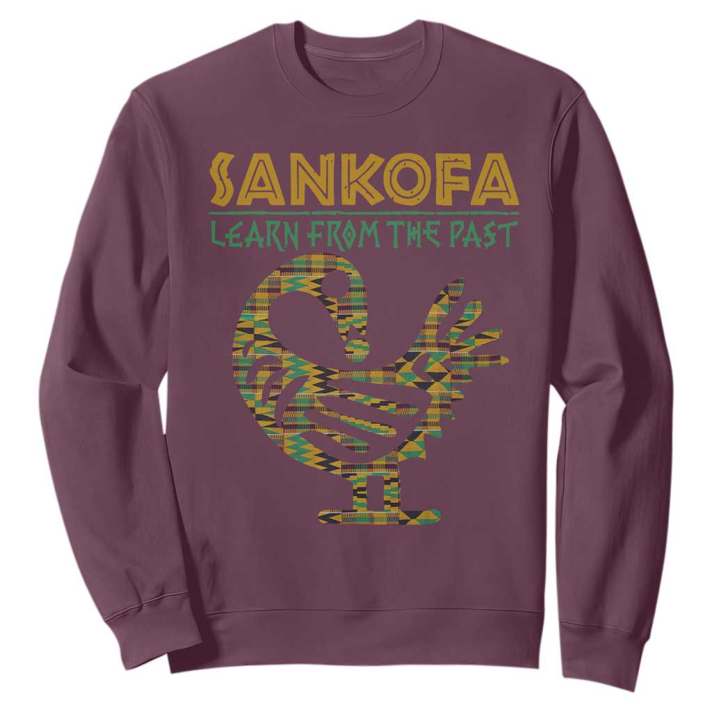 Sankofa Learn From The Past Sweatshirt African Bird Black History Akan Pattern