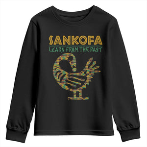 Sankofa Learn From The Past Youth Sweatshirt African Bird Black History Akan Pattern
