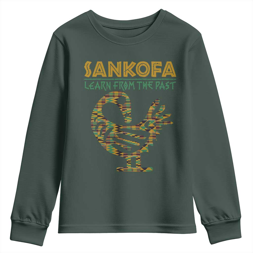 Sankofa Learn From The Past Youth Sweatshirt African Bird Black History Akan Pattern