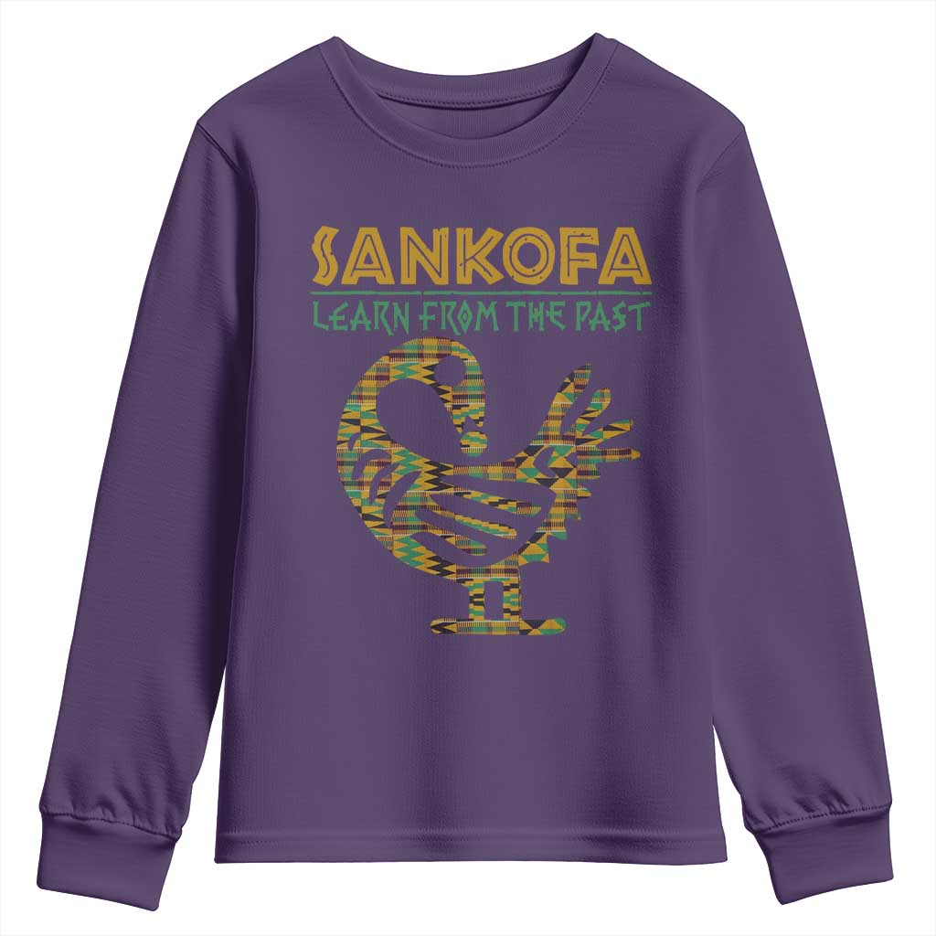 Sankofa Learn From The Past Youth Sweatshirt African Bird Black History Akan Pattern
