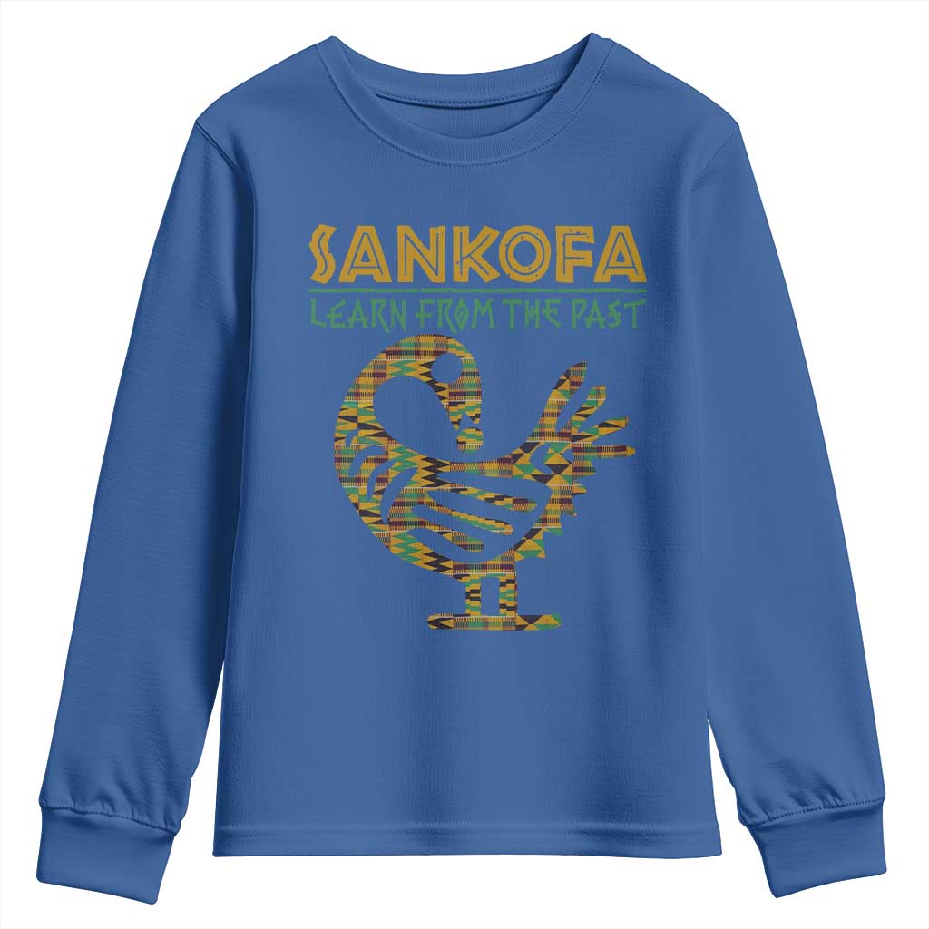 Sankofa Learn From The Past Youth Sweatshirt African Bird Black History Akan Pattern