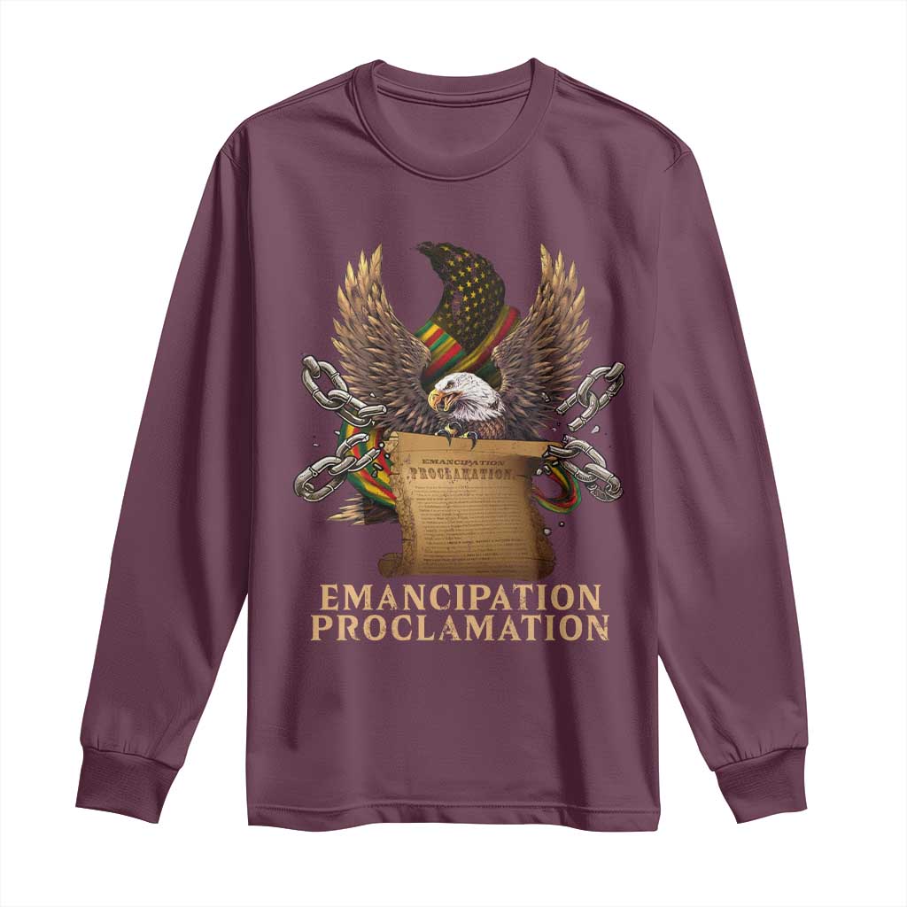 Emancipation Proclamation Long Sleeve Shirt Juneteenth End of Slavery Bald Eagle