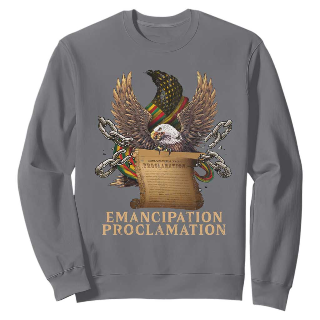 Emancipation Proclamation Sweatshirt Juneteenth End of Slavery Bald Eagle