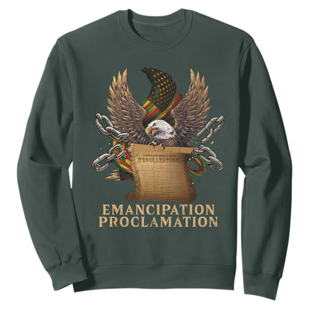Emancipation Proclamation Sweatshirt Juneteenth End of Slavery Bald Eagle