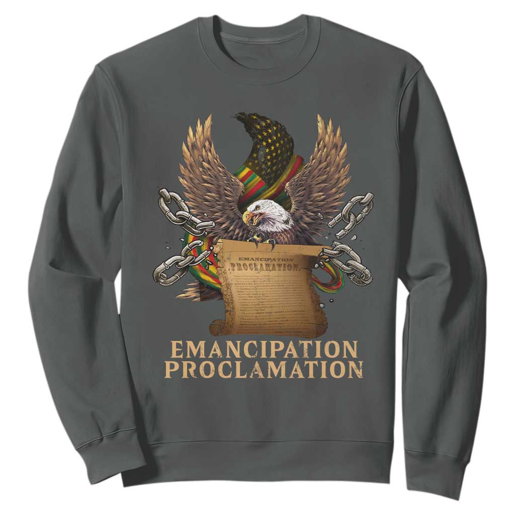 Emancipation Proclamation Sweatshirt Juneteenth End of Slavery Bald Eagle