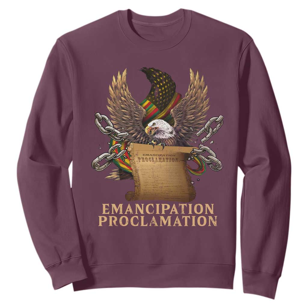 Emancipation Proclamation Sweatshirt Juneteenth End of Slavery Bald Eagle