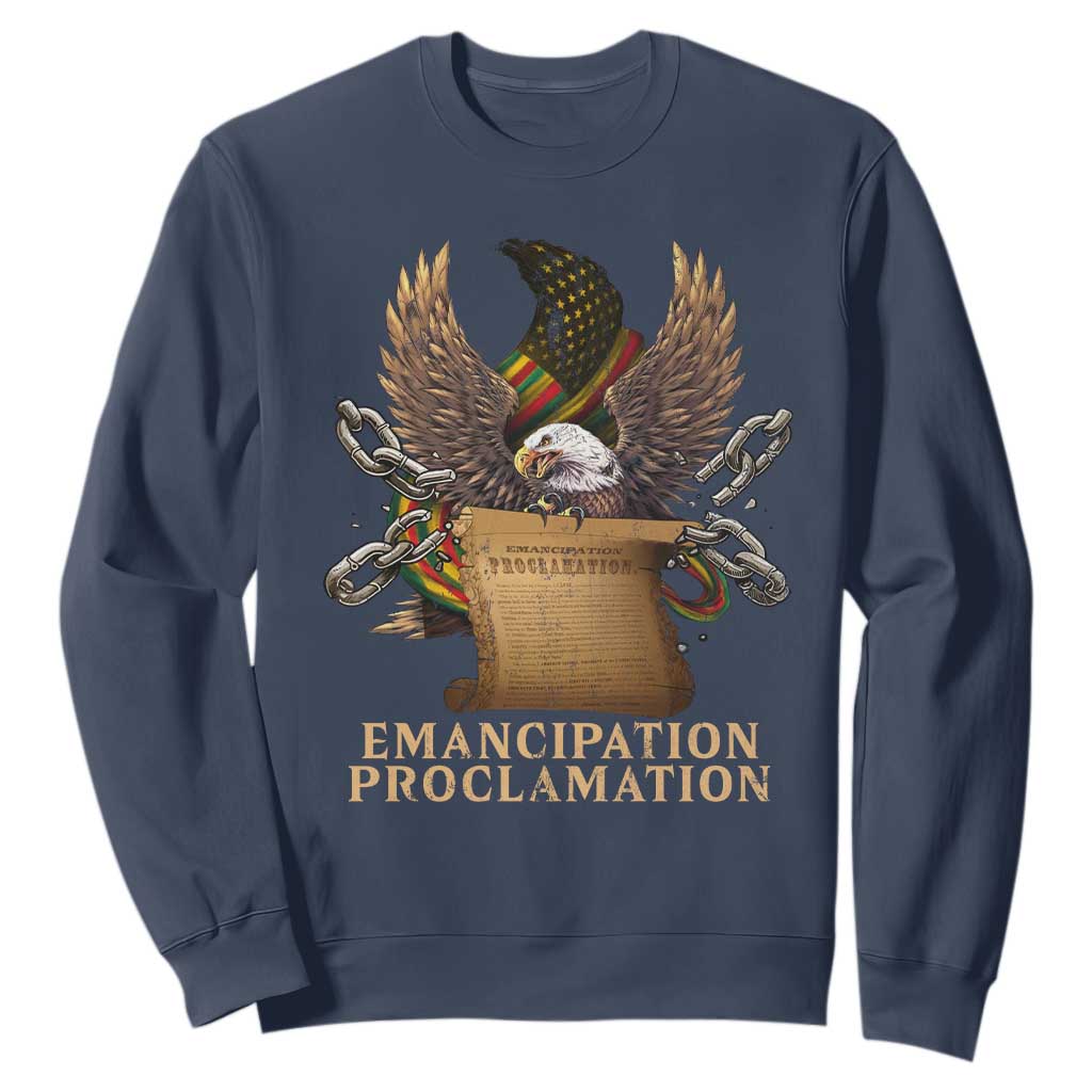Emancipation Proclamation Sweatshirt Juneteenth End of Slavery Bald Eagle