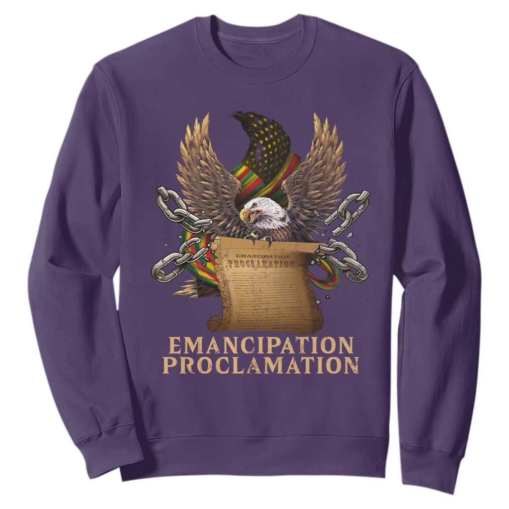 Emancipation Proclamation Sweatshirt Juneteenth End of Slavery Bald Eagle