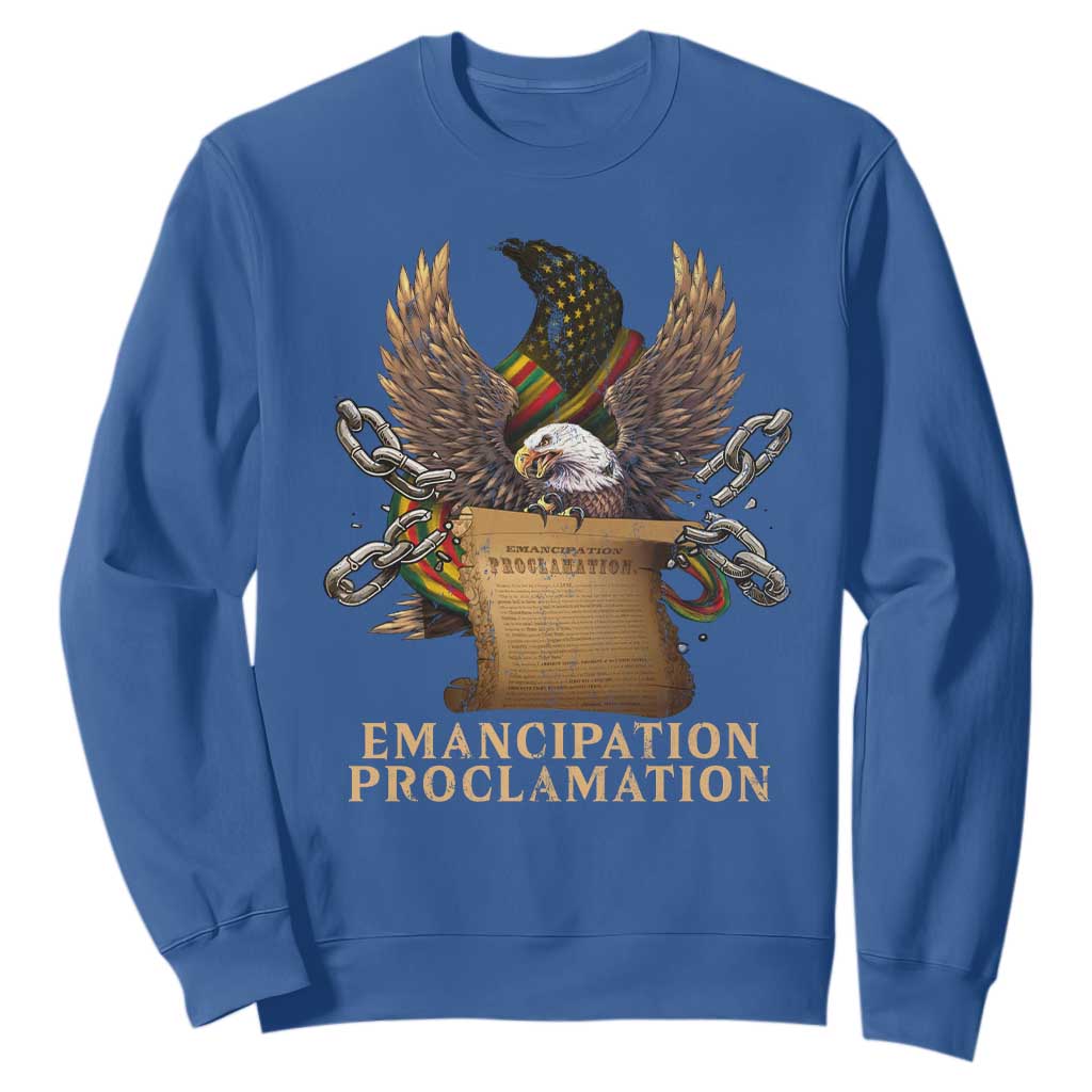 Emancipation Proclamation Sweatshirt Juneteenth End of Slavery Bald Eagle
