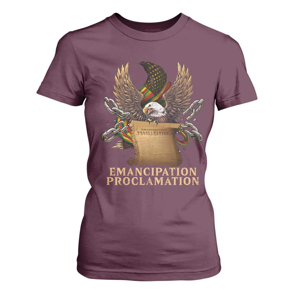 Emancipation Proclamation T Shirt For Women Juneteenth End of Slavery Bald Eagle