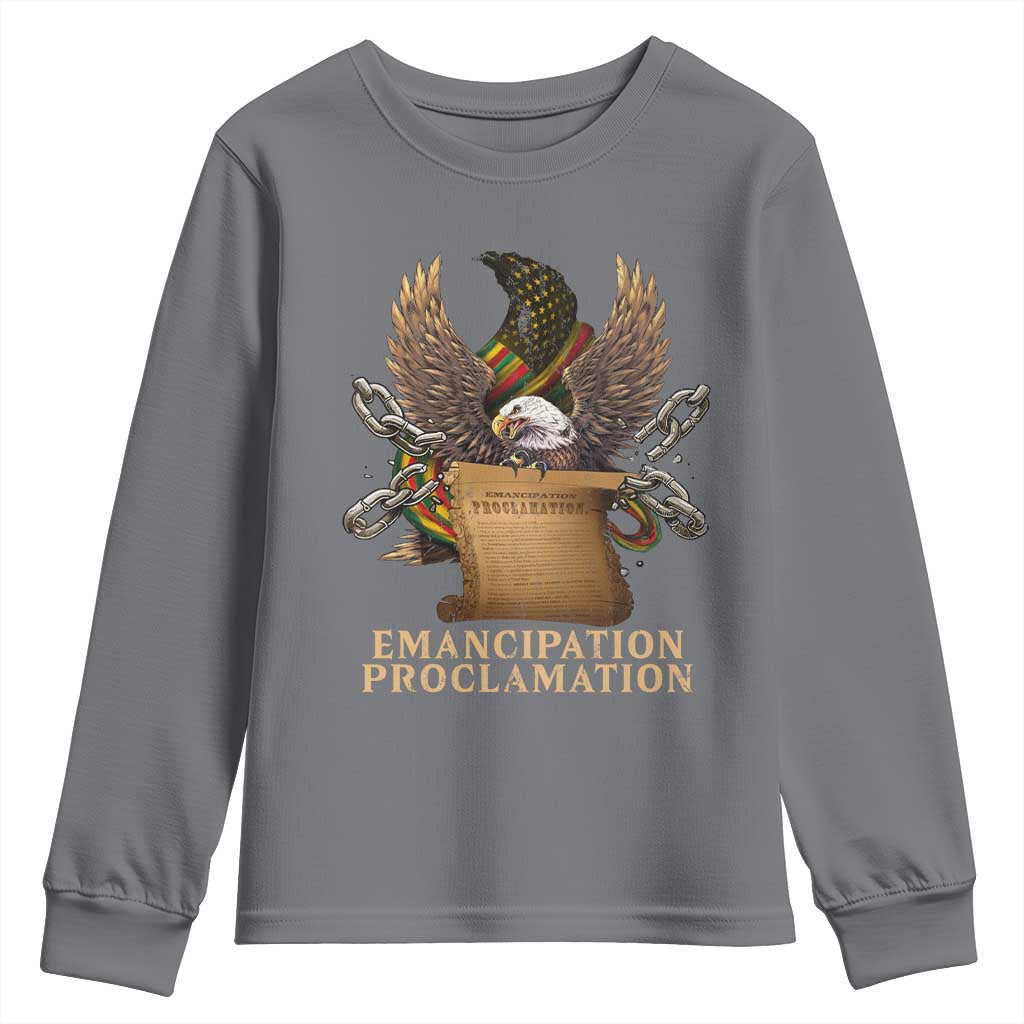 Emancipation Proclamation Youth Sweatshirt Juneteenth End of Slavery Bald Eagle