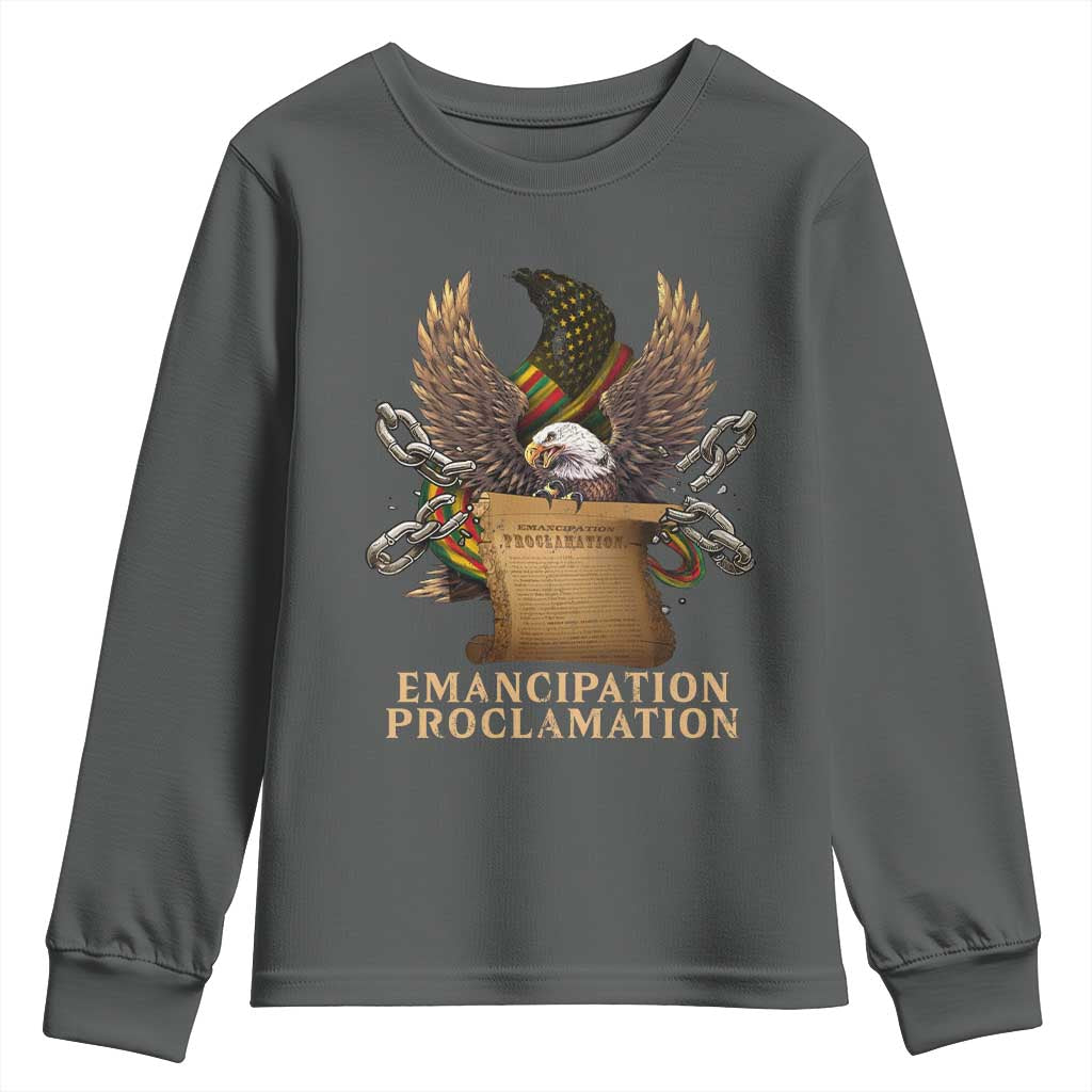 Emancipation Proclamation Youth Sweatshirt Juneteenth End of Slavery Bald Eagle