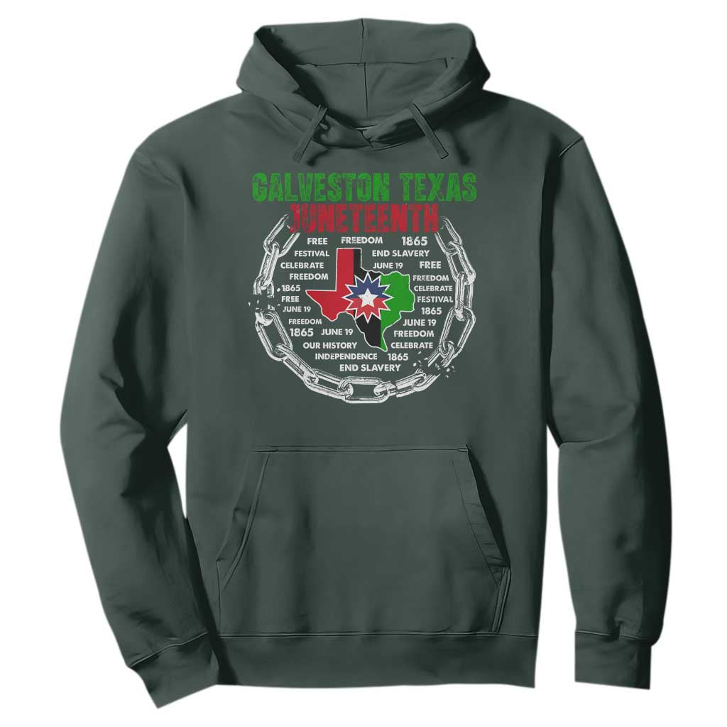 Juneteenth Galveston Texas Hoodie Break The Chain Freedom Since 1865