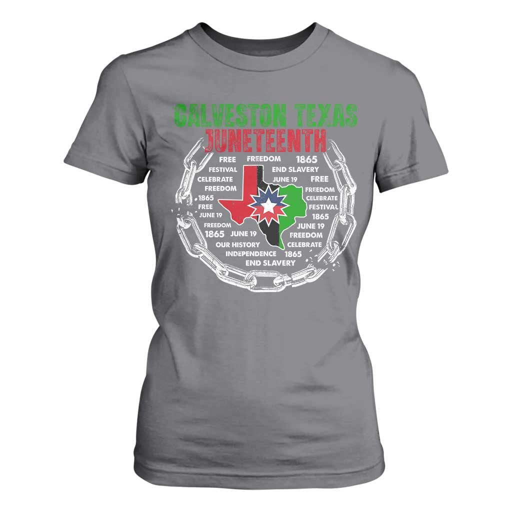 Juneteenth Galveston Texas T Shirt For Women Break The Chain Freedom Since 1865