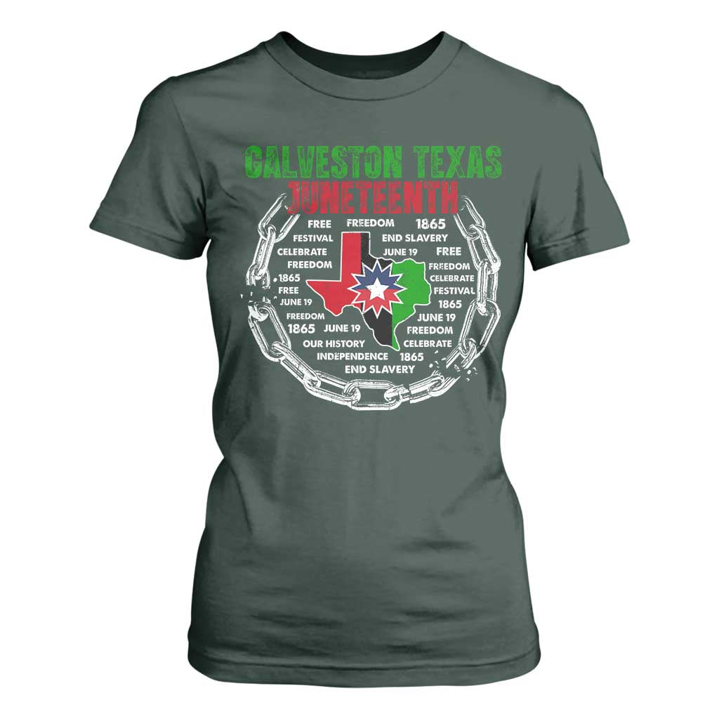 Juneteenth Galveston Texas T Shirt For Women Break The Chain Freedom Since 1865