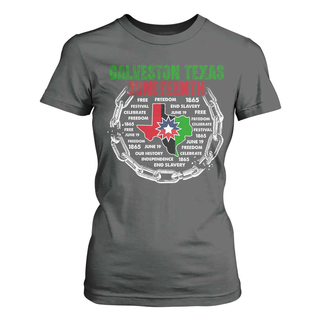 Juneteenth Galveston Texas T Shirt For Women Break The Chain Freedom Since 1865