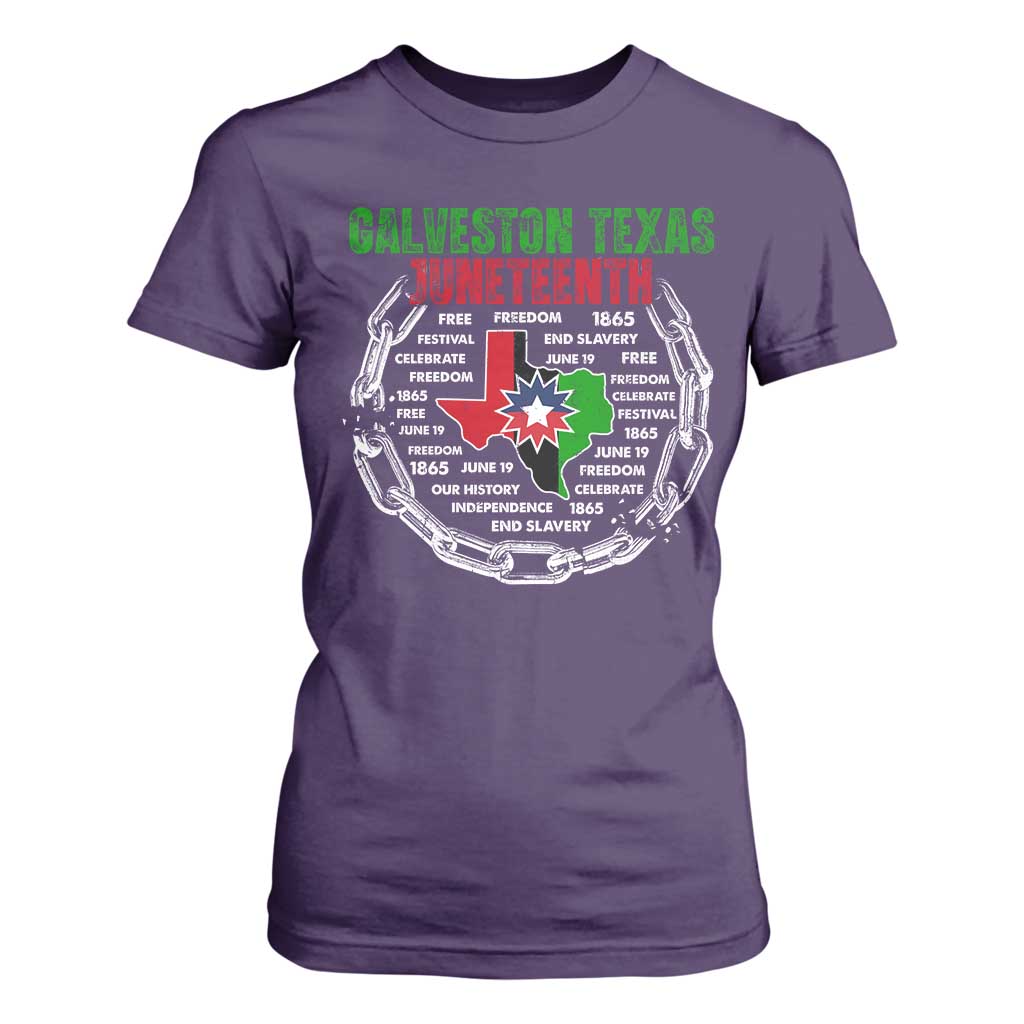 Juneteenth Galveston Texas T Shirt For Women Break The Chain Freedom Since 1865