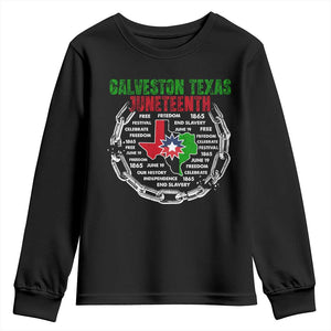Juneteenth Galveston Texas Youth Sweatshirt Break The Chain Freedom Since 1865