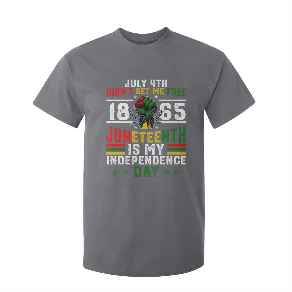 July 4th Didn't Set Me Free 1865 Juneteenth Is My Independence Day T Shirt For Kid