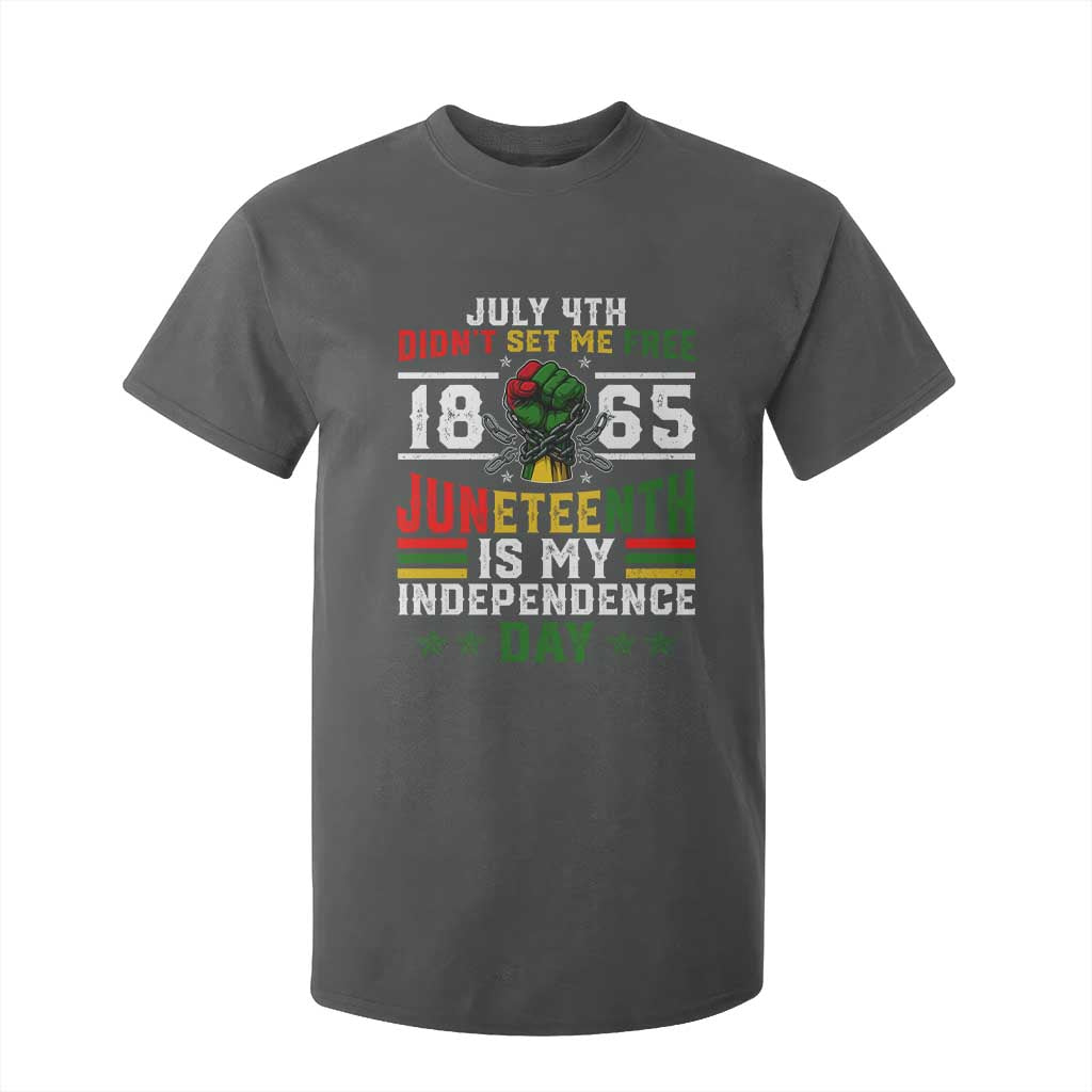 July 4th Didn't Set Me Free 1865 Juneteenth Is My Independence Day T Shirt For Kid